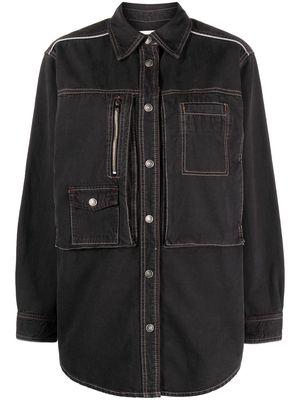 ISABEL MARANT chambray shirt jacket - Black