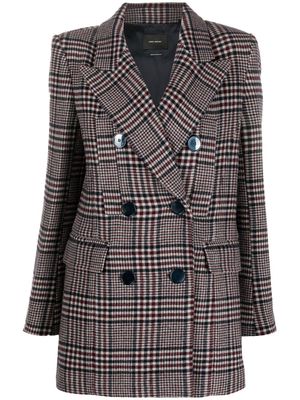 Isabel Marant checked double-breasted coat - Blue