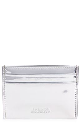 Isabel Marant Chiba Mirror Finish Card Case in Silver