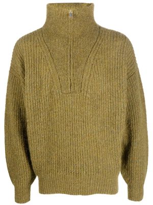 Isabel Marant chunky-knit half-zip jumper - Green