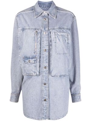 ISABEL MARANT cotton-hemp blend chambray shirt jacket - Blue