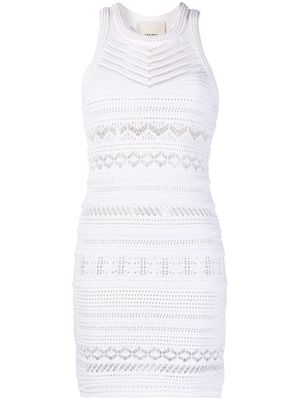 ISABEL MARANT crochet-knit sleeveless minidress - White