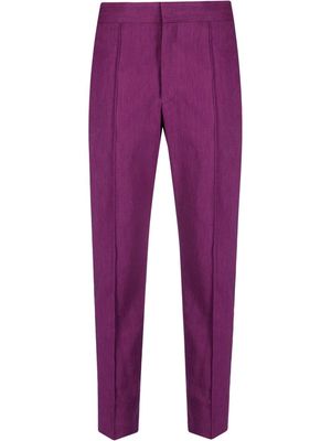 Isabel Marant cropped tapered-leg trousers - Purple