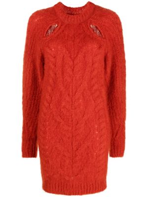 Isabel Marant cut-out cable-knit minidress - Orange