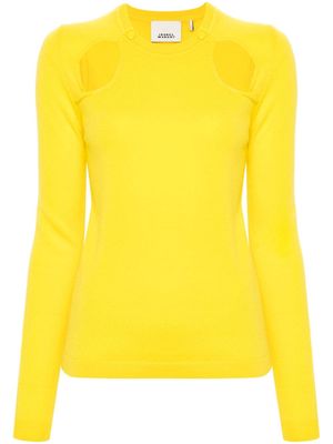 ISABEL MARANT cut-out cashmere top - Yellow