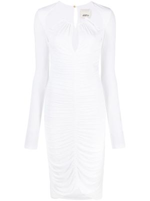 ISABEL MARANT cut-out ruched midi dress - White