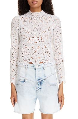 Isabel Marant Delphi Broderie Anglaise Top in White