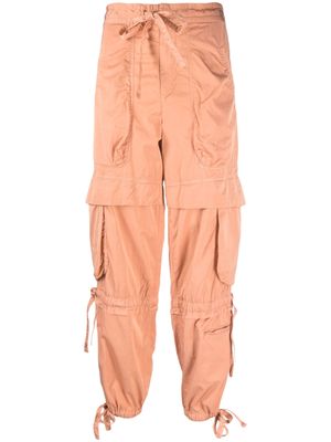 ISABEL MARANT drawstring-waist cotton cargo trousers - Pink