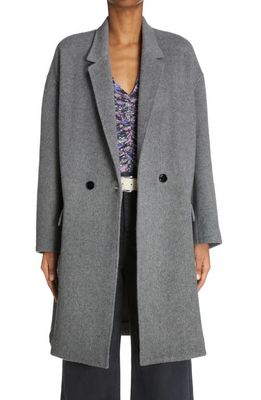 Isabel Marant Efegozi Wool Blend Coat in Grey
