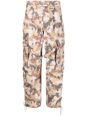 ISABEL MARANT Elore abstract-print trousers - Neutrals