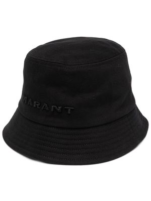 ISABEL MARANT embroidered-logo cotton bucket hat - Black