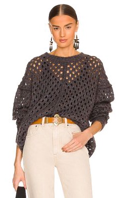 Isabel Marant Etoile Tiana Top in Charcoal