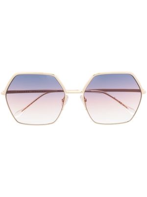 Isabel Marant Eyewear logo-engraved geometric-frame sunglasses - Gold