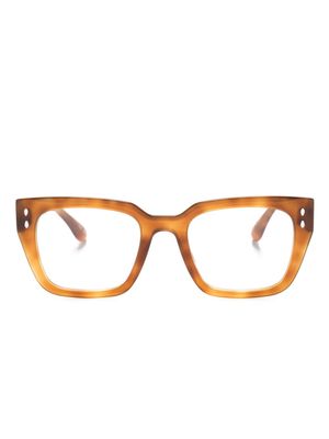 Isabel Marant Eyewear logo-print square-frame glasses - Brown