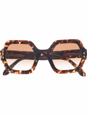 Isabel Marant Eyewear tortoiseshell hexagonal-frame sunglasses - Brown