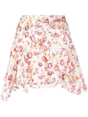 ISABEL MARANT floral-print asymmetric skirt - Neutrals