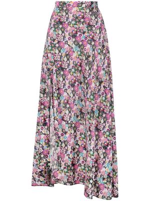 Isabel Marant floral-print high-waisted skirt - PINK