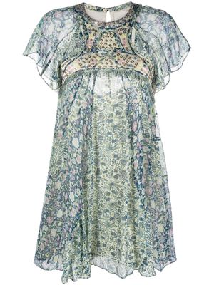 ISABEL MARANT floral-print minidress - Blue