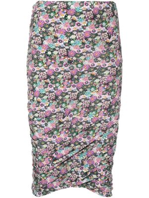 Isabel Marant floral-print ruched skirt - Pink
