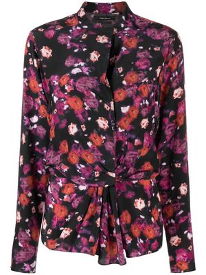 Isabel Marant floral-print silk blouse - Black