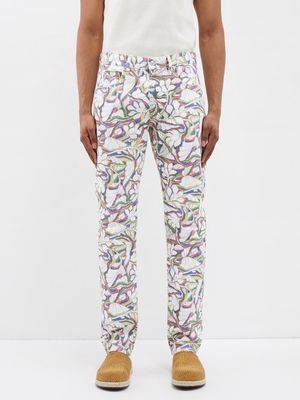 Isabel Marant - Floral-print Straight-leg Jeans - Mens - Multi