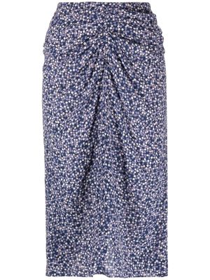 ISABEL MARANT Gaella ruched floral-print skirt - Blue