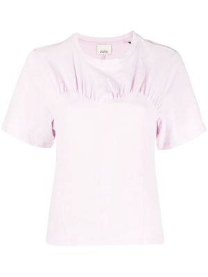 Isabel Marant gathered-detail crew-neck T-shirt - Pink