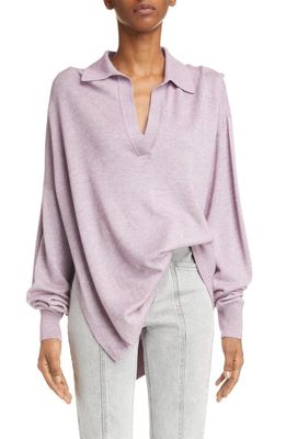 Isabel Marant Giliane Johnny Collar Asymmetric Sweater in Lilac