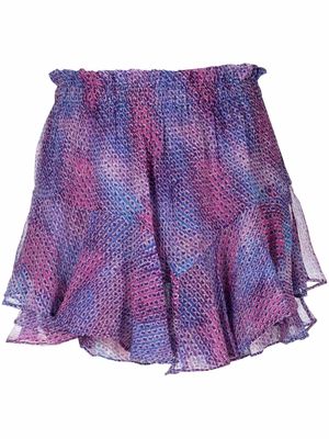 Isabel Marant gradient-print silk shorts - Purple