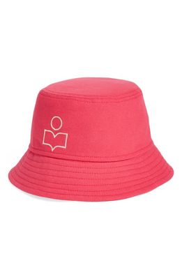 Isabel Marant Haley Capsule Embroidered Logo Bucket Hat in Fuchsia