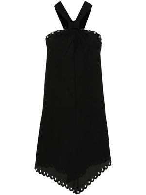 ISABEL MARANT halterneck scalloped mini dress - Black
