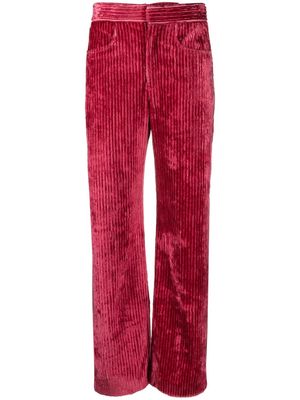 ISABEL MARANT high-waist straight-leg corduroy trousers - Pink