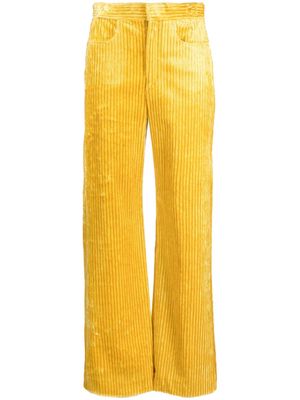 ISABEL MARANT high-waist straight-leg corduroy trousers - Yellow