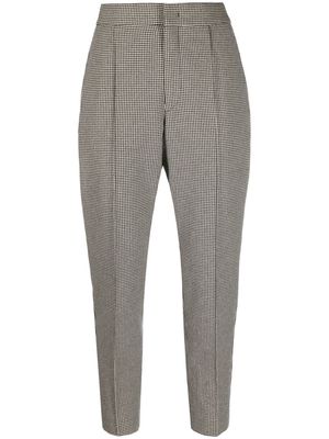 Isabel Marant houndstooth-pattern cropped trousers - Black