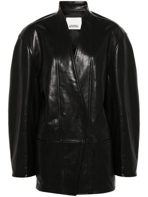 ISABEL MARANT Ikena leather coat - Black