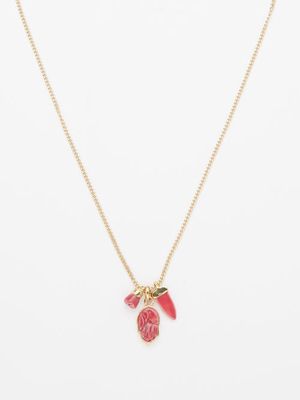 Isabel Marant - It's All Right Charm Necklace - Womens - Burgundy Gold