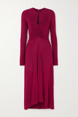 Isabel Marant - Jinelima Cutout Ruched Stretch-jersey Midi Dress - Red