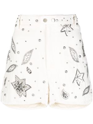 Isabel Marant Kayneliae embroidered shorts - White