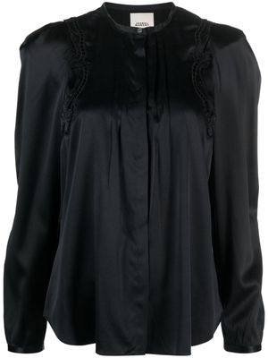 ISABEL MARANT lace-detail pleated blouse - Black