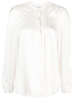 ISABEL MARANT lace-detail pleated blouse - Neutrals