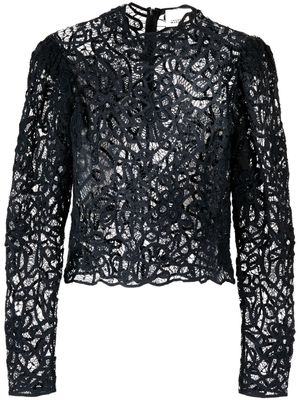 ISABEL MARANT lace-detailed long-sleeve top - Black