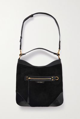 Isabel Marant - Leather-trimmed Suede Shoulder Bag - Black