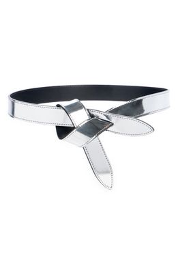 Isabel Marant Lecce Reversible Metallic Faux Leather Belt in Silver/Black