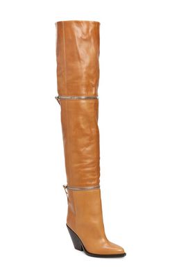 Isabel Marant Lelodie Pointed Toe Convertible Over the Knee Boot in Havana