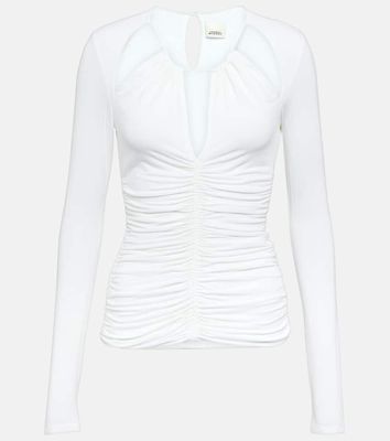 Isabel Marant Levona cutout ruched jersey top