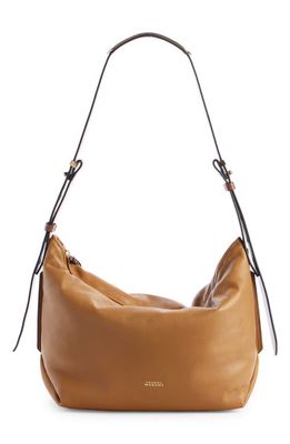 Isabel Marant Leyden Leather Hobo Bag in Golden Beige