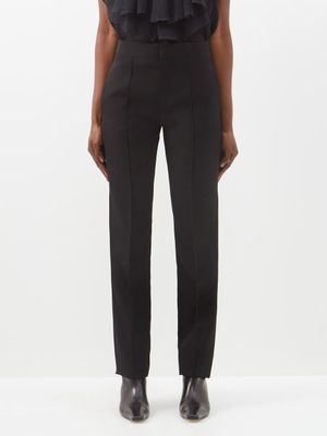 Isabel Marant - Liolirok Pintucked Wool-twill Trousers - Womens - Black