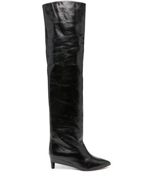 ISABEL MARANT Lisali 50mm thigh-high leather boots - Black