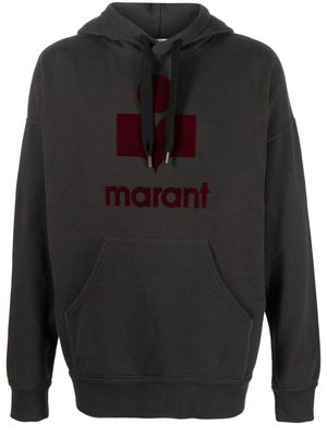 Isabel Marant logo drawstring hoodie - Black