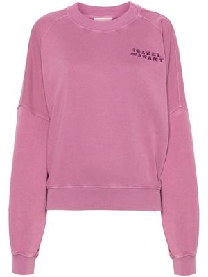 ISABEL MARANT logo-embroidered cotton sweatshirt - Pink